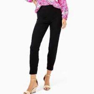 Lilly Pulitzer Merrin Bi-Stretch Black Slim Fit Ankle Pants Sz 8